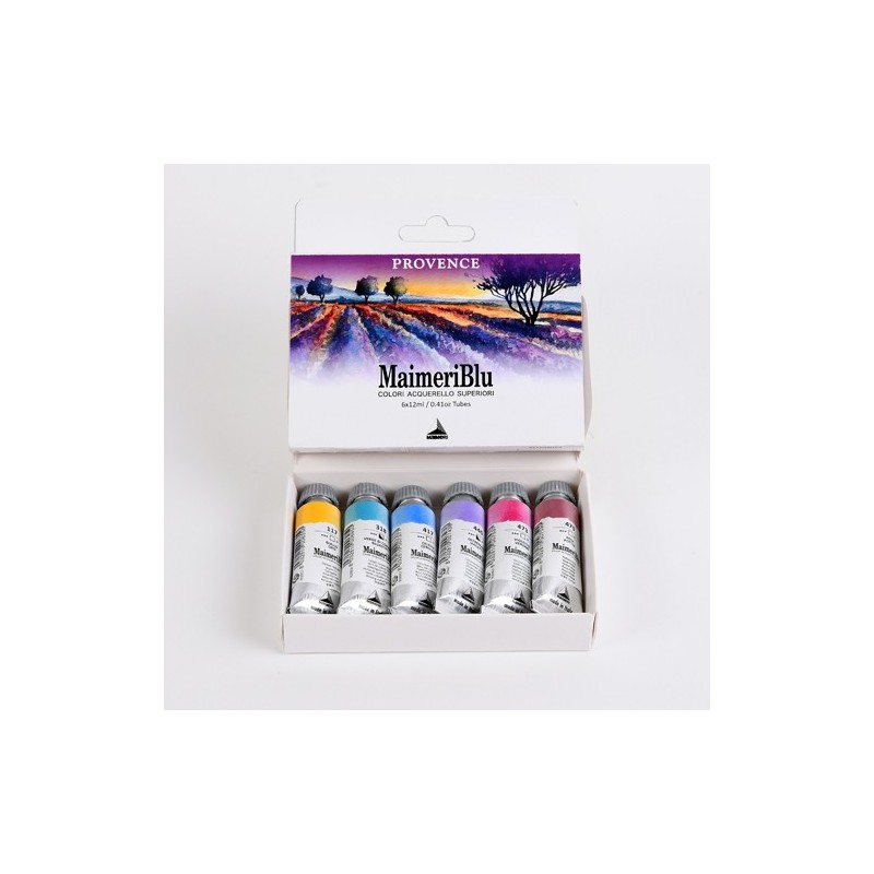 Materiais Belas Artes - Caixa de aquarela MaimeriBlu Provence, 6 tubos de 12 ml | totenart.com