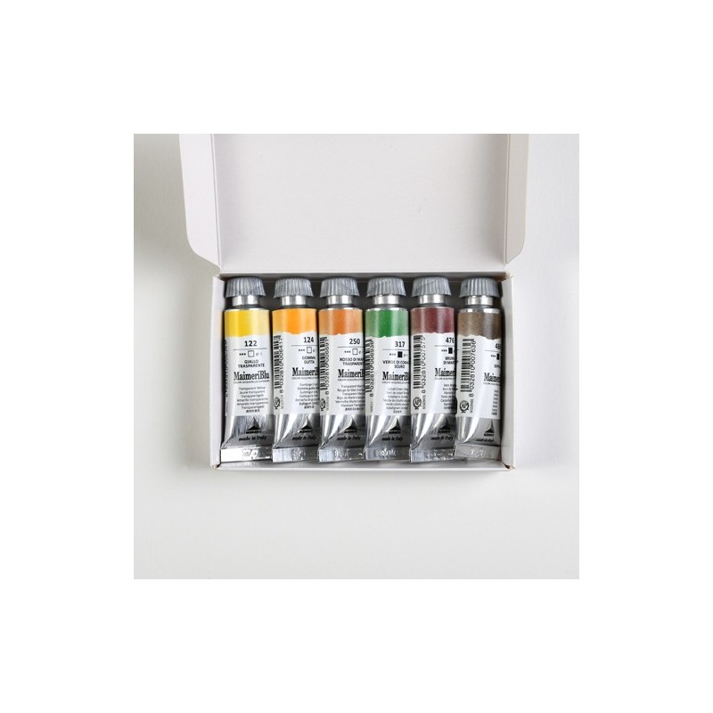 Materiais Belas Artes - Caixa de aquarela MaimeriBlu Sahara, 6 tubos de 12 ml | totenart.com