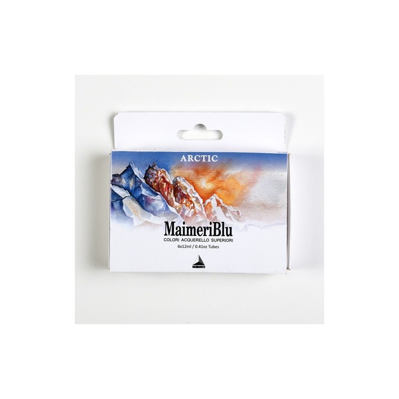 Materiais Belas Artes - Caixa de aquarela MaimeriBlu Arctic, 6 tubos de 12 ml | totenart.com