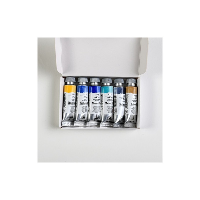 Materiais Belas Artes - Caixa de aquarela MaimeriBlu Arctic, 6 tubos de 12 ml | totenart.com