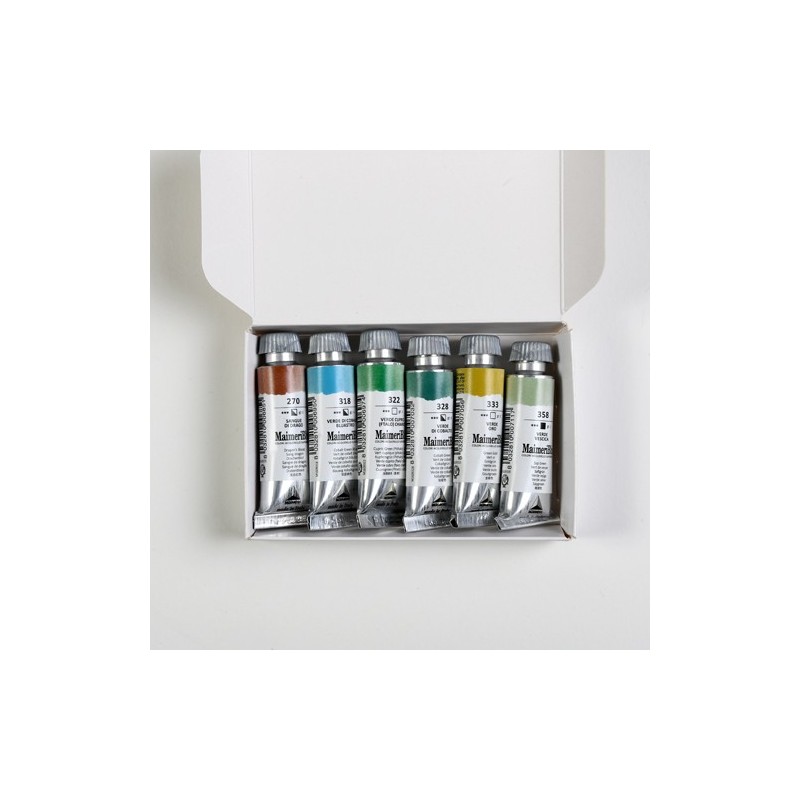 Materiais Belas Artes - Caixa de aquarela MaimeriBlu Tuscany, 6 tubos de 12 ml | totenart.com