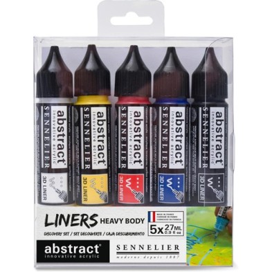 Materiais Belas Artes - Conjunto Liners Heavy Body Abstract, 5 cores primárias, 27 ml Sennelier | totenart.com