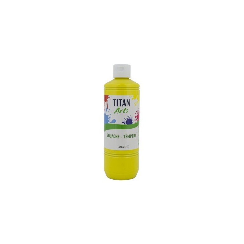 Materiais Belas Artes - Têmpera Guache Titan Arts Amarelo, 500 ml | totenart.com