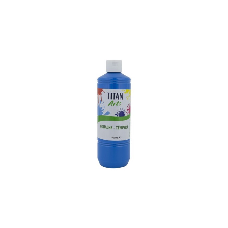Materiais Belas Artes - Têmpera Guache Titan Arts Azul Cyan, 500 ml | totenart.com