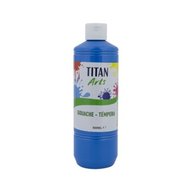 Materiais Belas Artes - Têmpera Guache Titan Arts Azul Cyan, 500 ml | totenart.com