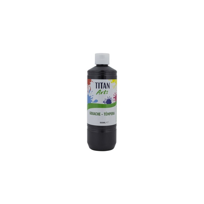 Materiais Belas Artes - Têmpera Guache Titan Arts Preto, 500 ml | totenart.com