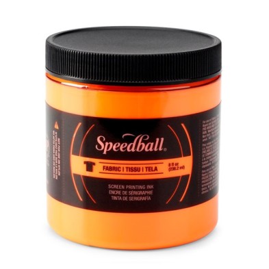 Tinta Serigrafia a agua Laranja Fluor. 236 ml. Speedball