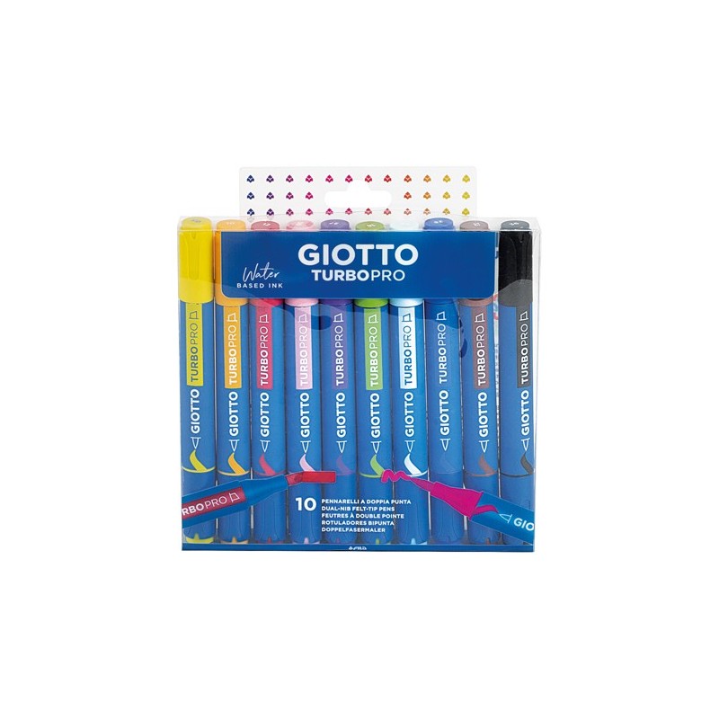 Materiais Belas Artes - Giotto Turbo PRO Classic Colors 10 marcadores | totenart.com