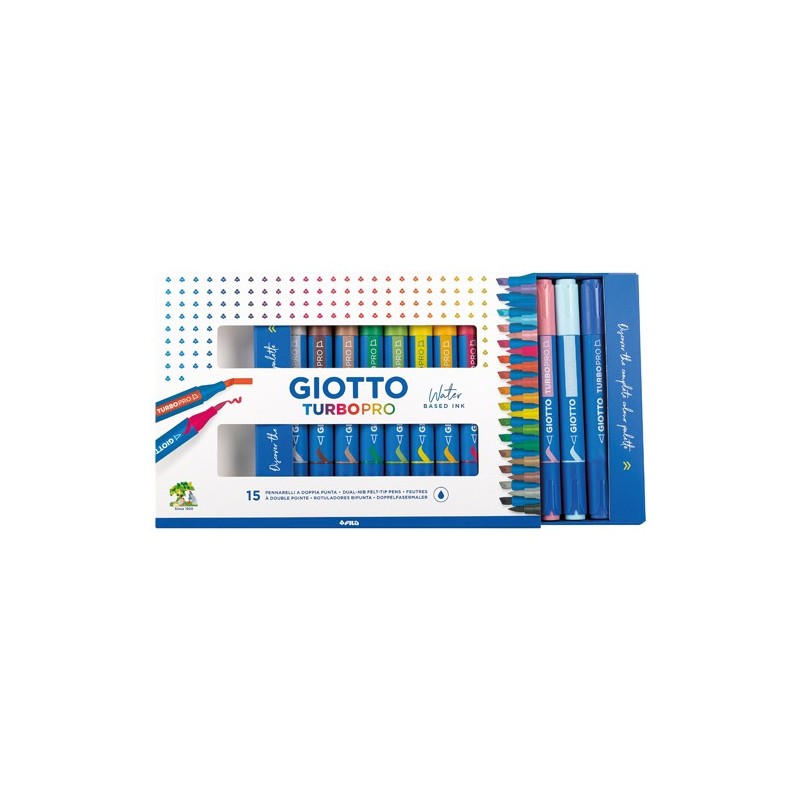 Materiais Belas Artes - Giotto Turbo PRO 15 marcadores | totenart.com