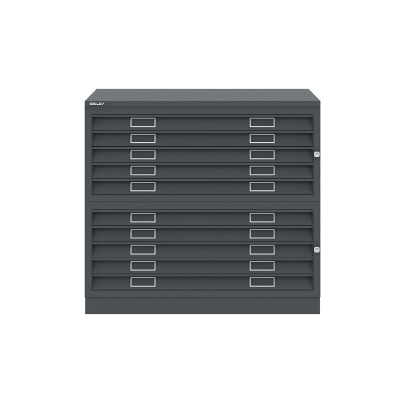 Materiais Belas Artes - Armário de arquivo horizontal 10 gavetas Aço, A1 (com tampa e base) | totenart.com