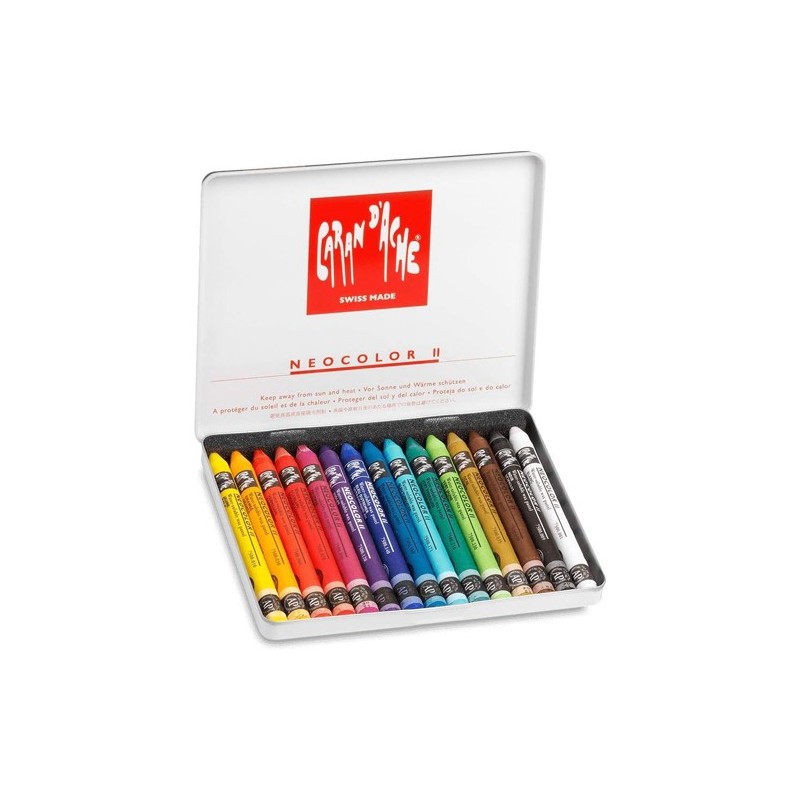 Materiais Belas Artes - Caixa sortida com 15 cores Neocolor Caran D\'Ache | totenart.com