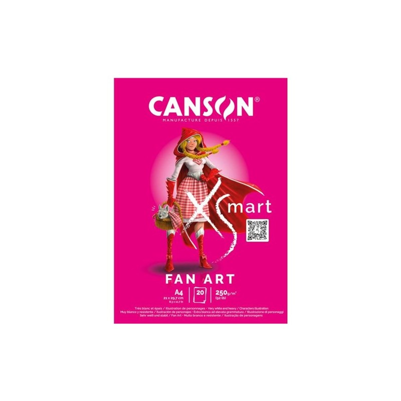 Materiais Belas Artes - Canson XSmart Fan Art (Bloco colado), 20f, 250g, 21x29,7cm (A4) | totenart.com