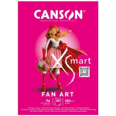 Materiais Belas Artes - Canson XSmart Fan Art (Bloco colado), 20f, 250g, 21x29,7cm (A4) | totenart.com