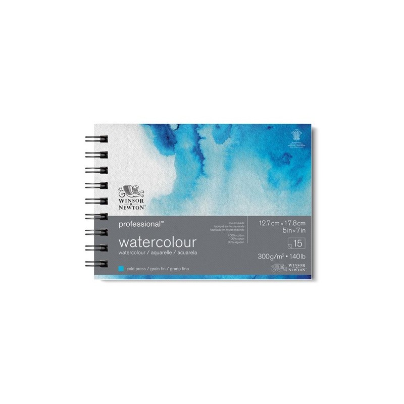 Materiais Belas Artes - Bloco acuarela, 15 f, 300 g,  12,7 x 17,8 cm, Winsor&Newton | totenart.com