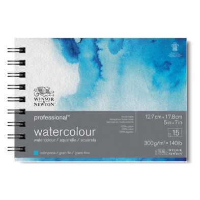 Materiais Belas Artes - Bloco acuarela, 15 f, 300 g,  12,7 x 17,8 cm, Winsor&Newton | totenart.com