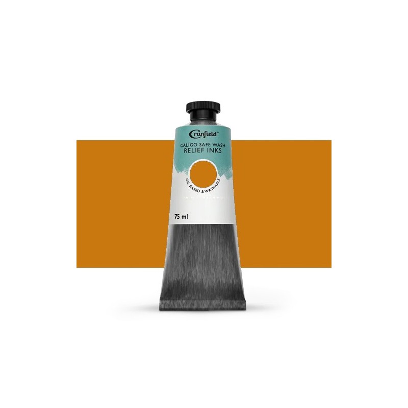 Materiais Belas Artes - Tinta Xilogravura Amarelo ocre, 75 ml., Caligo | totenart.com