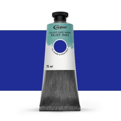Materiais Belas Artes - Tinta Xilogravura Azul de processo (ciano), 75 ml., Caligo | totenart.com