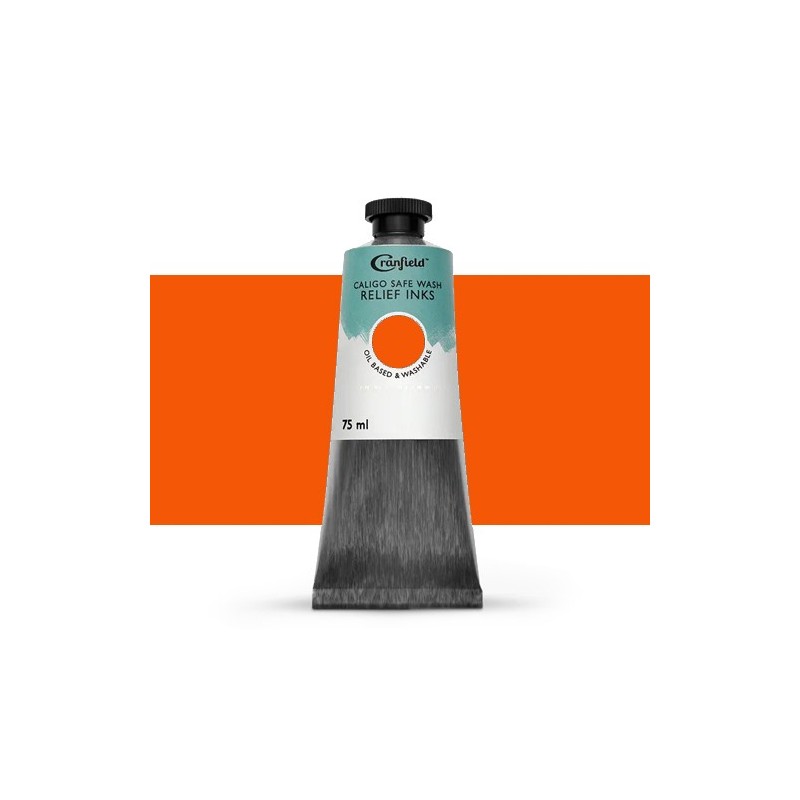 Materiais Belas Artes - Tinta Xilogravura Laranja claro, 75 ml., Caligo | totenart.com