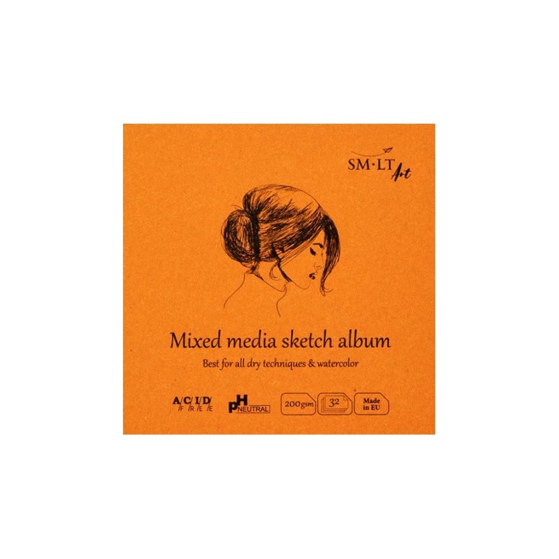 Materiais Belas Artes - Bloco de Técnica Mista, 32 folhas, 200 g, 14x14 cm, SM-LT | totenart.com