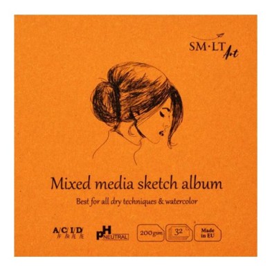 Materiais Belas Artes - Bloco de Técnica Mista, 32 folhas, 200 g, 14x14 cm, SM-LT | totenart.com