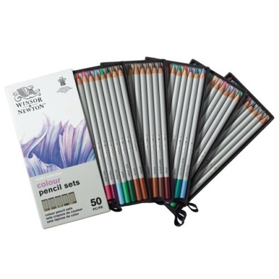 Materiais Belas Artes - Caixa com 50 lápis de cor Studio Collection Winsor&Newton | totenart.com