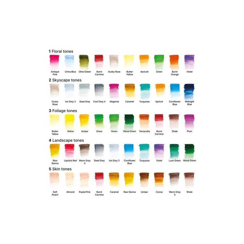 Materiais Belas Artes - Caixa com 50 lápis de aguarela Studio Collection Winsor&Newton | totenart.com