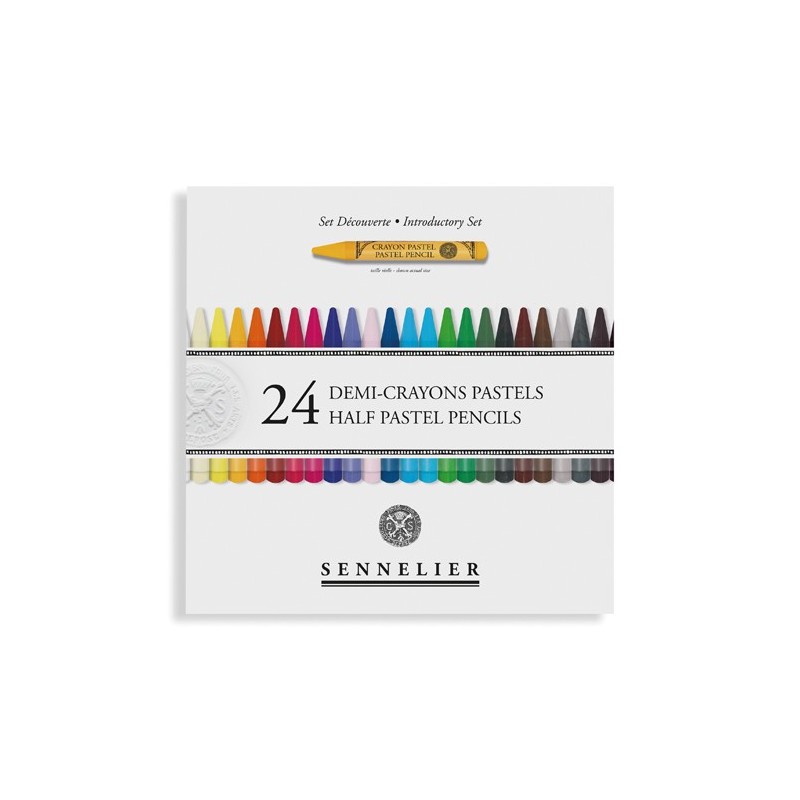 Materiais Belas Artes - Caixa de 24 meio lápis pastel Sennelier + 12 brancos, Conjunto Introdutório | totenart.com