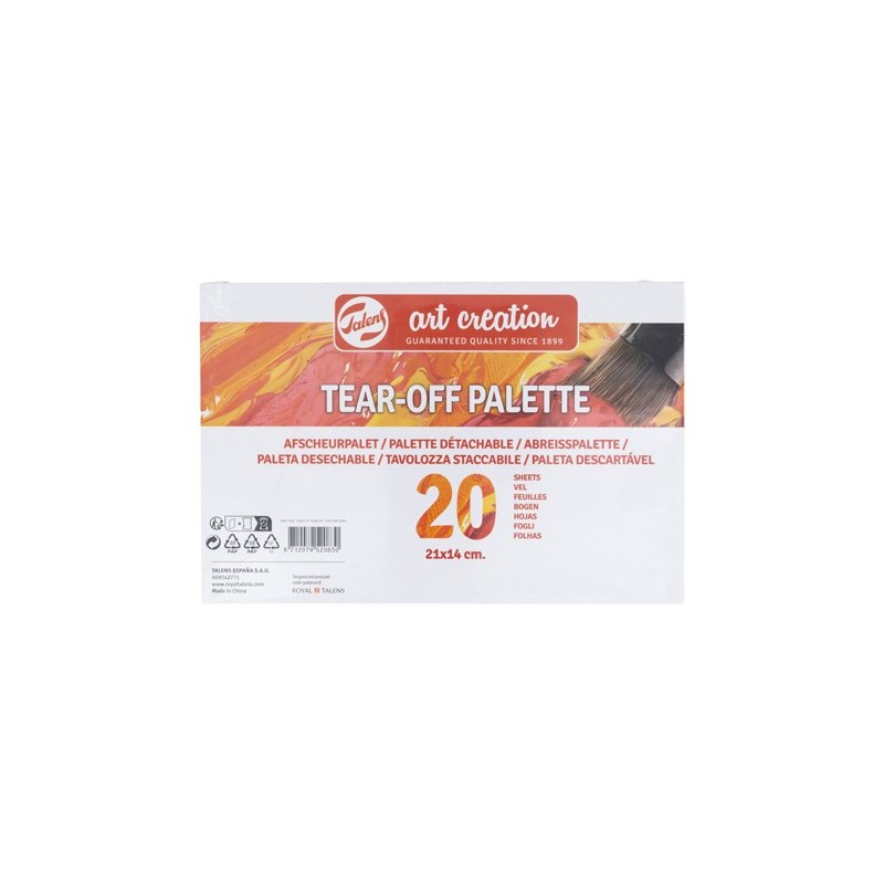 Materiais Belas Artes - Paleta descartável, 20 folhas, 14x21 cm | totenart.com