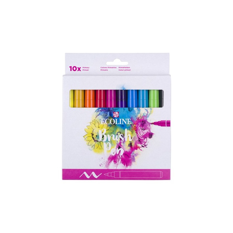 Materiais Belas Artes - Set Marcador Aquarela Ecoline Brush Pen 10 ud | totenart.com