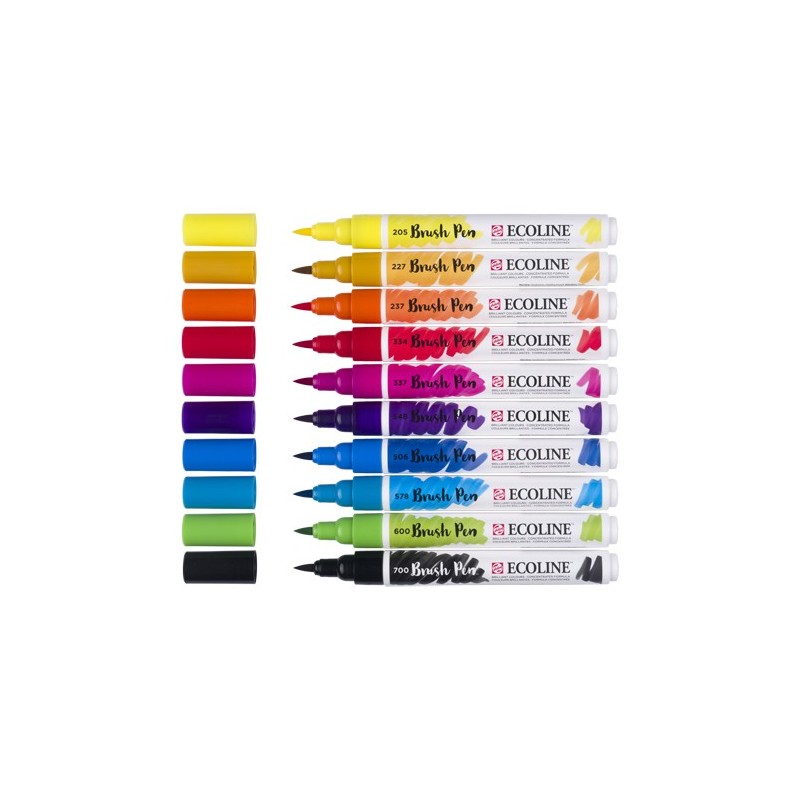 Materiais Belas Artes - Set Marcador Aquarela Ecoline Brush Pen 10 ud | totenart.com