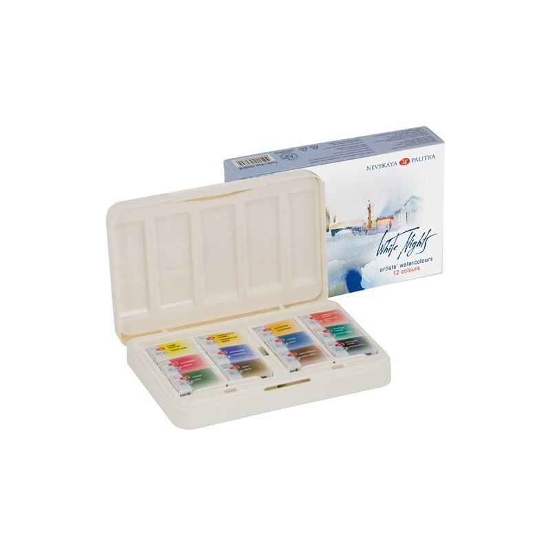 Materiais Belas Artes - Conjunto de 12 godetes, caixa de plástico, White Nights | totenart.com