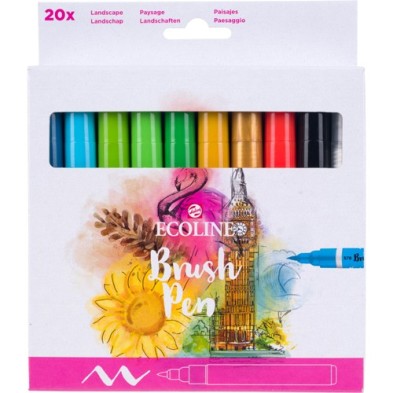 Materiais Belas Artes - Set Marcador Aquarela Ecoline Brush Pen 20 ud | totenart.com