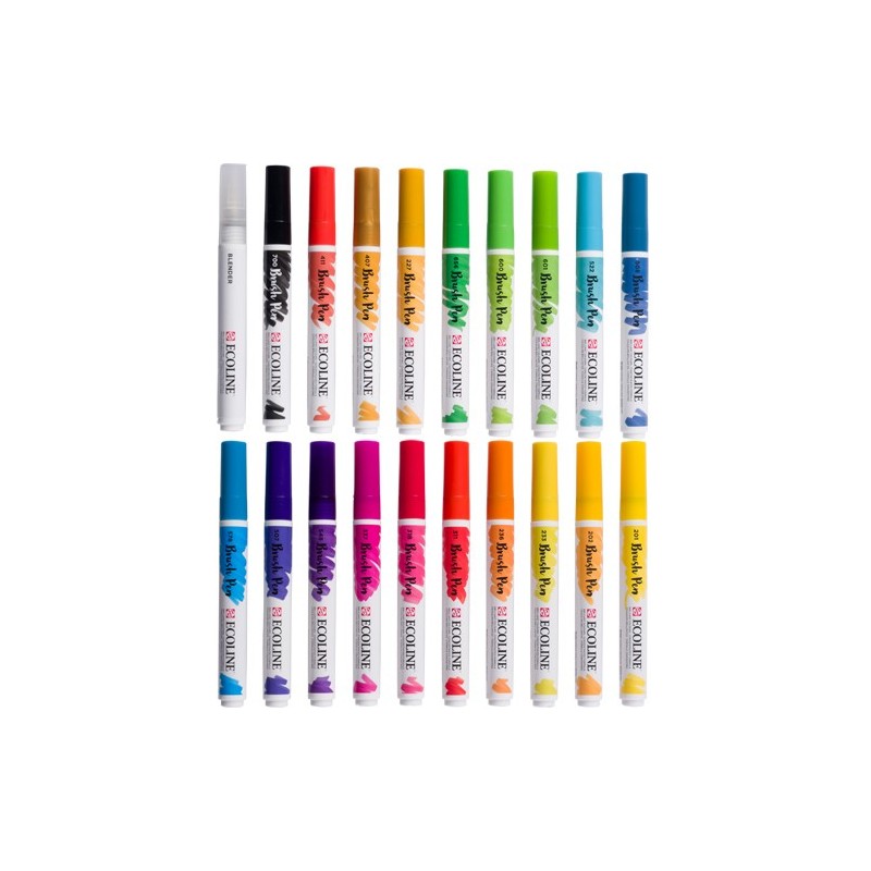Materiais Belas Artes - Set Marcador Aquarela Ecoline Brush Pen 20 ud | totenart.com