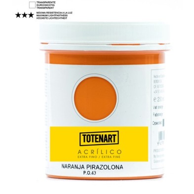 Materiais Belas Artes - Acrílico Laranja Pirazolona 250 ml. totenart | totenart.com