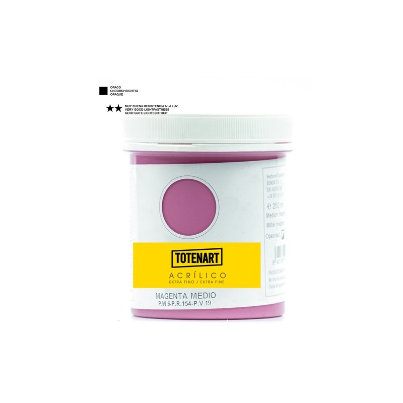 Materiais Belas Artes - Acrílico Magenta Médio 250 ml. totenart | totenart.com