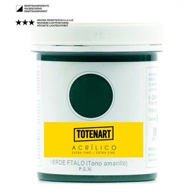 Materiais Belas Artes - Acrílico Verde Ftalo Tono Amarelo 250 ml. totenart | totenart.com