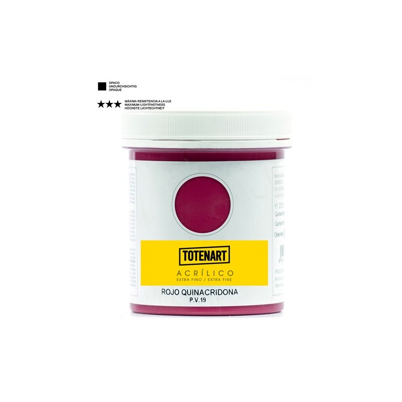 Materiais Belas Artes - Acrílico Vermelho Quinacridona 250 ml. totenart | totenart.com