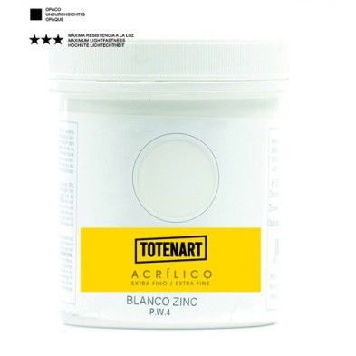Materiais Belas Artes - Acrílico Branco Zinco 250 ml. totenart | totenart.com