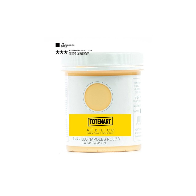 Materiais Belas Artes - Acrílico Amarelo Nápoles Vermelhado 250 ml. totenart | totenart.com