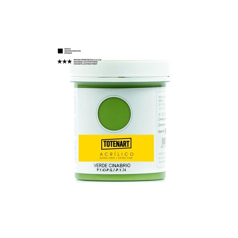 Materiais Belas Artes - Acrílico Verde Cinábrio 250 ml. totenart | totenart.com