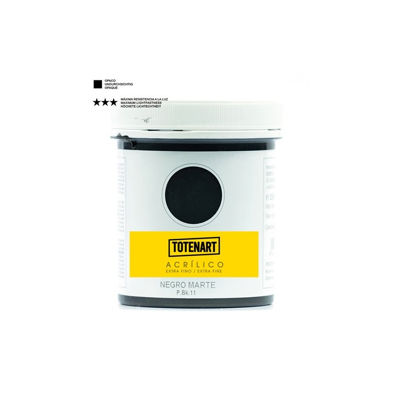 Materiais Belas Artes - Acrílico Preto Marte 250 ml. totenart | totenart.com