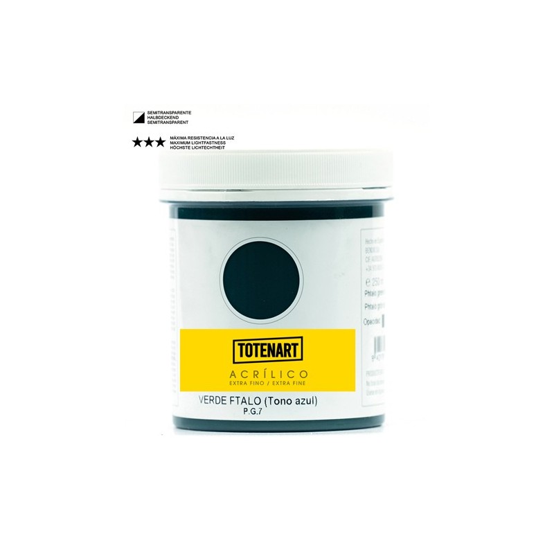 Materiais Belas Artes - Acrílico Verde Ftalo Tono Azul 250 ml. totenart | totenart.com