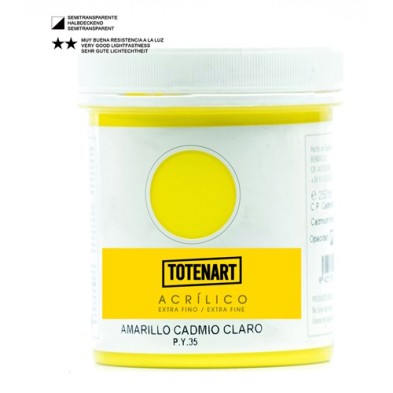 Materiais Belas Artes - Acrílico Amarelo Cadmio Claro 250 ml. totenart | totenart.com