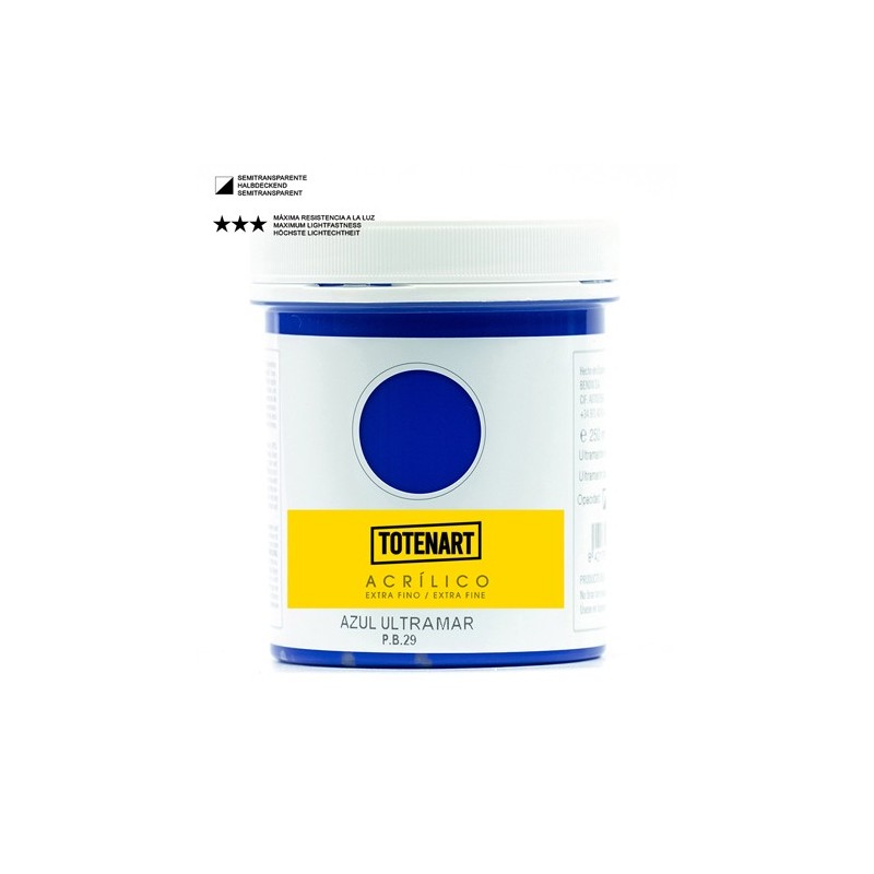 Materiais Belas Artes - Acrílico Azul Ultramar 250 ml. totenart | totenart.com