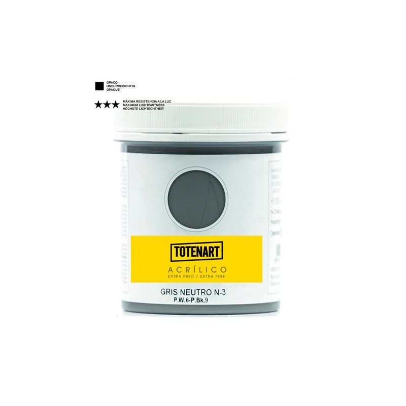 Materiais Belas Artes - Acrílico Cinza Neutro 250 ml. totenart | totenart.com