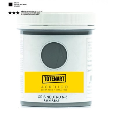 Materiais Belas Artes - Acrílico Cinza Neutro 250 ml. totenart | totenart.com