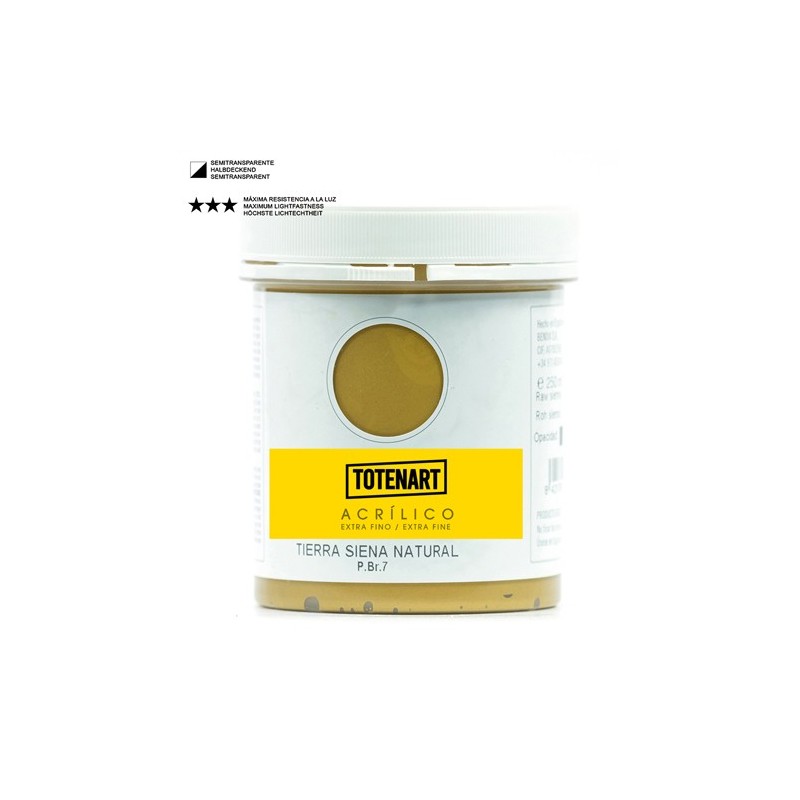 Materiais Belas Artes - Acrílico Terra Sênia Natural 250 ml. totenart | totenart.com