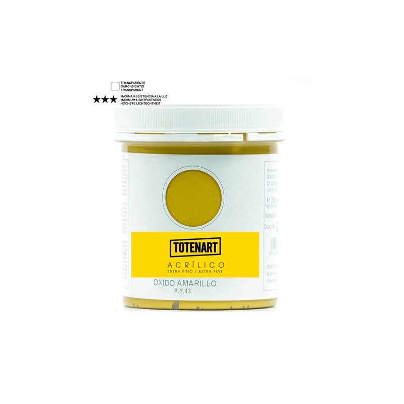 Materiais Belas Artes - Acrílico Óxido Amarelo 250 ml. totenart | totenart.com