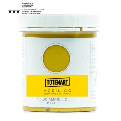 Materiais Belas Artes - Acrílico Óxido Amarelo 250 ml. totenart | totenart.com