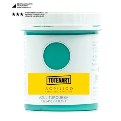 Materiais Belas Artes - Acrílico Azul Turquesa 250 ml. totenart | totenart.com